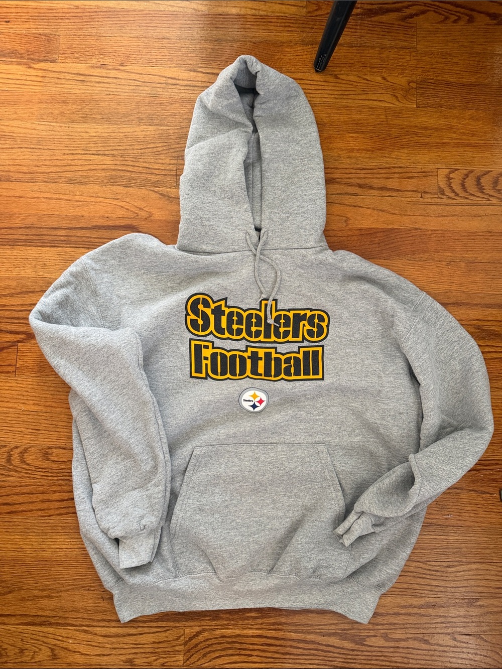 Pittsburgh Steelers Gray Hooded Pullover Sweatshirt